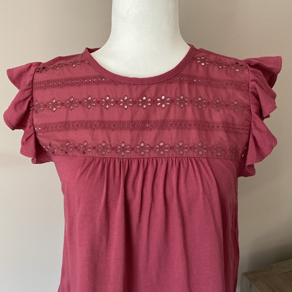 Loft Outlet Ruffled Sleeve Top - Pink